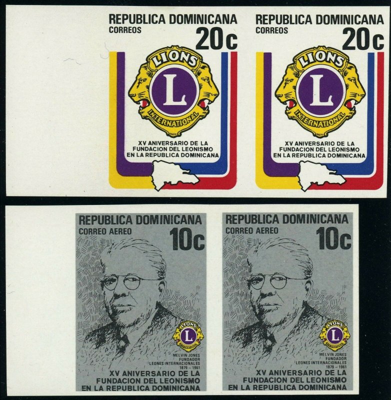 DOMINICAN REPUBLIC #822 #C304 Imperf Pairs Latin America Postage 1979 Mint NH