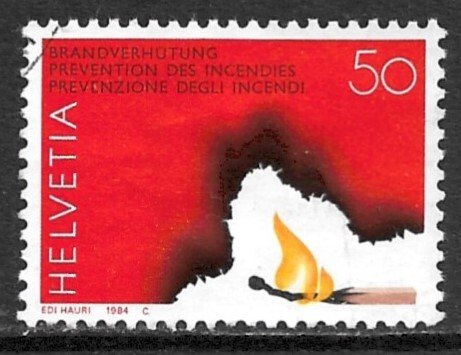 SWITZERLAND 1984 Fire Prevention Issue Sc 750 VFU