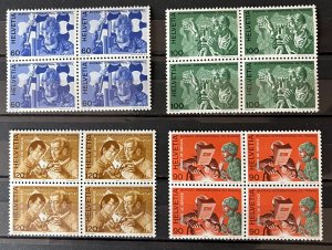 Switzerland MNH Blocks of 4 #3O-106-3O109- SCV=$27.20