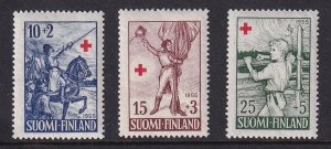 Finland    #B132-B134  MNH  1955   Red Cross illustrations by Edelfelter