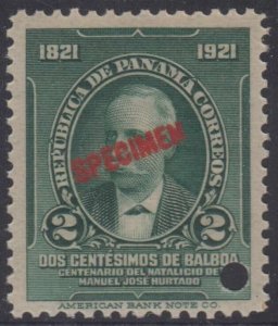 PANAMA 1913-21 Sc 232 PERF PROOF OVPTD SPECIMEN MNH F,VF 