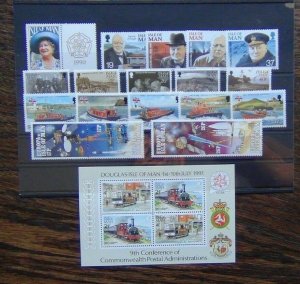 Isle of Man 1990 Queen Mother Churchill Christmas 1991 Lifeboats Europa MNH 