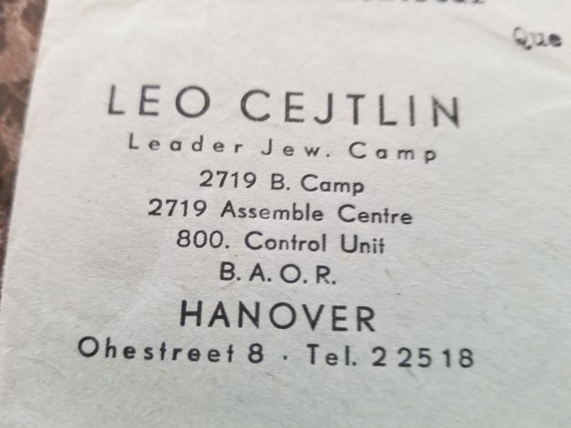 1947 Hanover Germany BAOR Cover Displaced Persons DP Jew Camp Leo Cejtlin Canada