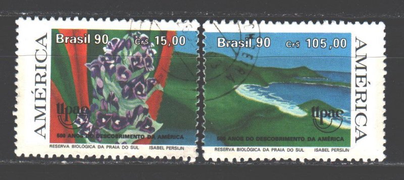 Brazil. 1990. 2381-82. Nature reserve, landscape, flowers, flora. USED.