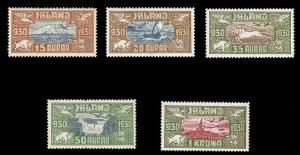 Iceland #C4-8 Cat$240, 1930 Parliament Millenary, set of five, lightly hinged...