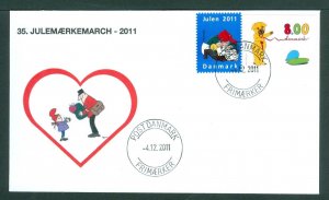 Denmark Cover. 2011 Postman “Christmas Seal Walk # 35. 8 Kr. Santa Writing.