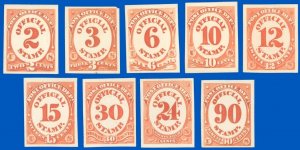 O48TC4-O56TC4 Post Office Official Comp. Set SCARLET Trial Proofs, SCV $333! (SK