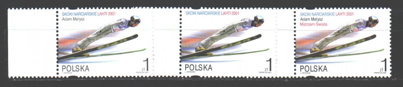 Poland. 2001. 3878-80. Jumping springboard sport. MNH.