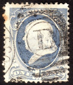 1881, US 1c, Franklin, Used, Sc 206