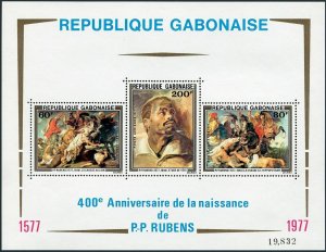 Gabon C199-C201,C201a,MNH.Michel 643-645,Bl.32. Peter Paul Rubens,400,1977.