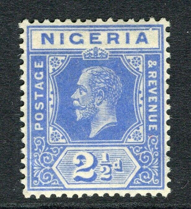 NIGERIA; 1912 early GV Crown CA issue fine Mint hinged Shade of 2.5d. value