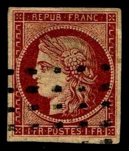 1849-50 France #9b Ceres Imperforate - Used - VF/XF - CV$875.00 (ESP#3637)
