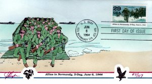 Pugh Designed/Painted Allies in Normandy FDC...97 of 117 created!