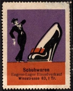 Vintage Germany Poster Stamp Footwear Warehouse Wholesale Retail Winsstrasse 63