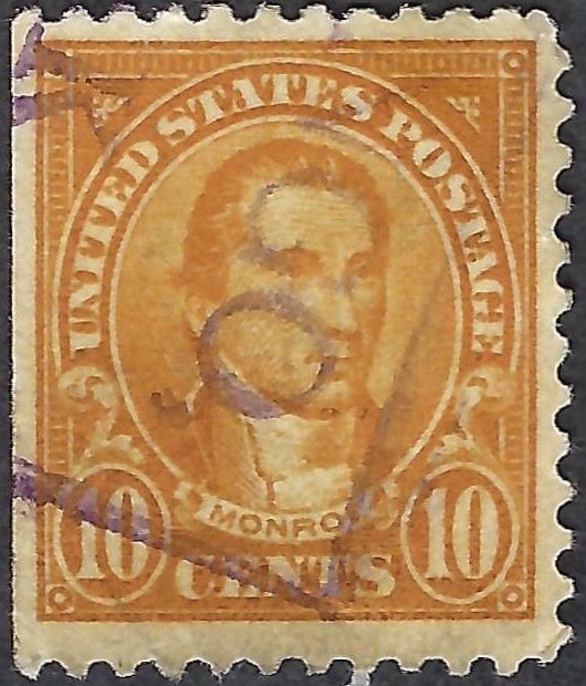 United States #562 10¢ James Monroe (1922-25). Orange. Used.