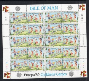 Isle of Man Sc 395-98 1989 Europa, Children's Games stamp set in sheets mint NH