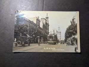 1928 England RPPC Postcard Seapost Cover Montevideo Uruguay to Lincolnshire