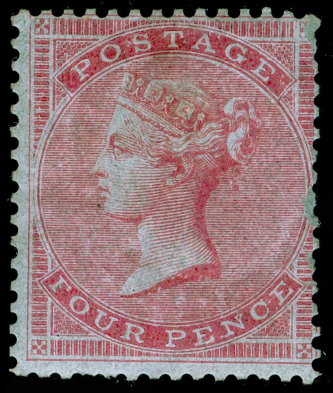 SG63, 4d carmine, NH MINT. Cat £14000. MEDIUM GARTER. RPS CERT 