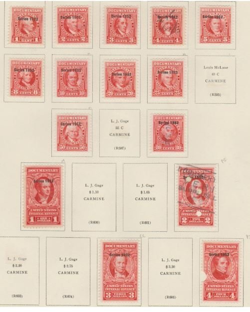 U.S. Scott #R586//R607 Revenue Stamps - Used Set