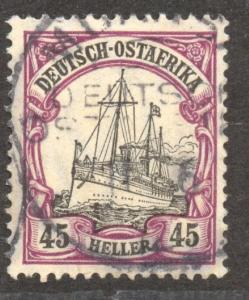 East Africa, 1906 Yacht 45 H VF used, Michel 36 with watermark