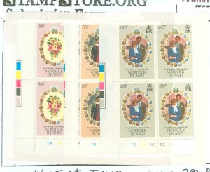 Norfolk Island #280-82  Plate Block