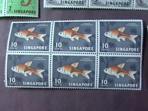 SINGAPORE # 53-59-MINT NEVER/HINGED--COMPLETE SET IN BLOCKS OF 6---1962