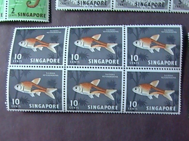 SINGAPORE # 53-59-MINT NEVER/HINGED--COMPLETE SET IN BLOCKS OF 6---1962