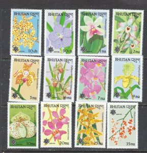 Bhutan 870-81 MNH 1990 Orchids