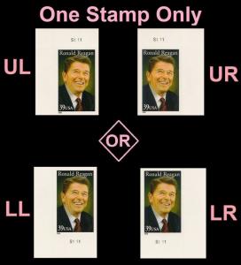 US 4078 Ronald Reagan 39c plate single MNH 2006