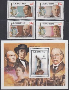 LESOTHO Sc# 535-9 MNH SET & S/S - 100th ANN of the STATUE of LIBERTY 