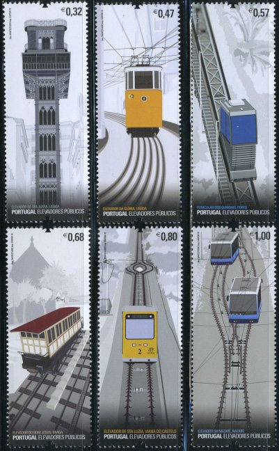Portugal 2010, Transport, elevators 6v, MNH
