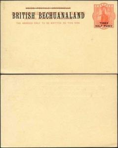 British Bechuanaland 1 1/2d O/P on QV 1d Red Foreign Postcard Mint