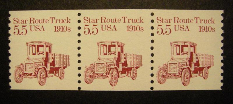 Scott 2125, 5.5 cent Star Route Truck, PNC3 #1, MNH Transportation Beauty