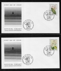 UN Geneva 186-87 Medicinal Plants on Headquarters Cachet FDC