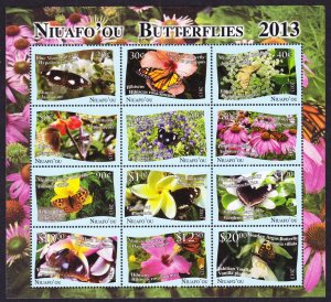 Niuafo'Ou Butterflies and Plants 12v Sheetlet 2013 MNH SC#313 SG#MS391