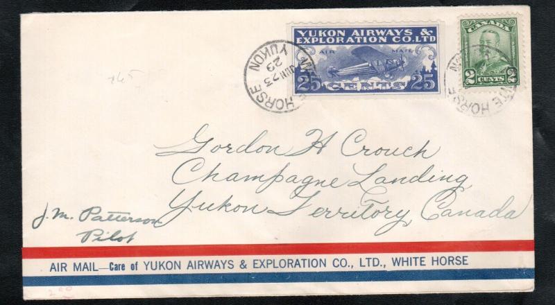 Canada #CL42 Used On Pilot Signed Cover Yukon Territory 