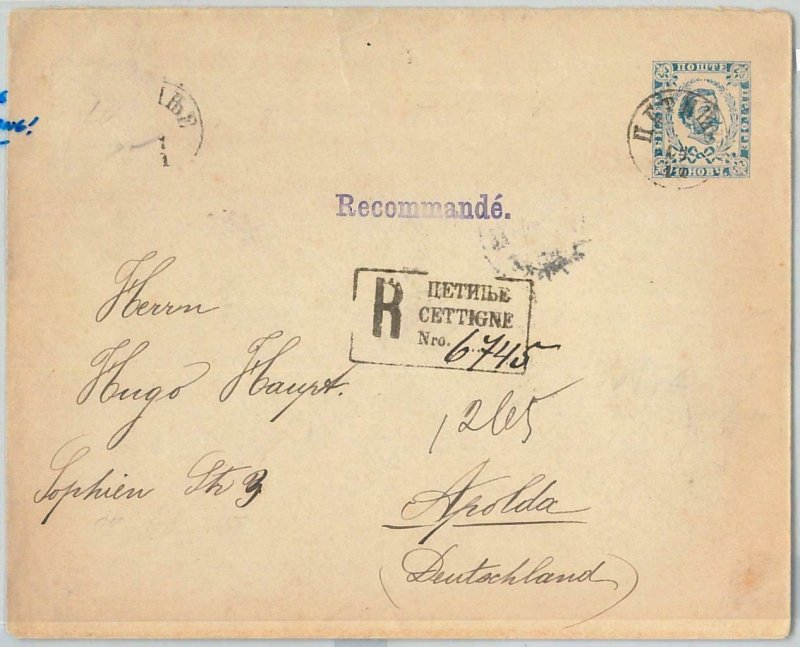 66003 - MONTENEGRO - POSTAL HISTORY - STATIONERY COVER to GERMANY - U3II-