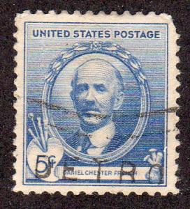 United States 887 - Used - 5c Daniel C. French (Artrist) (1940)