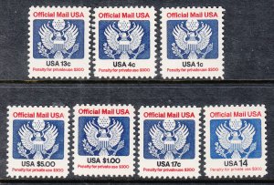 US O127-O133 MNH VF