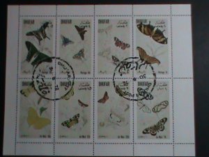 DHUFAR STAMP-1972 WORLD INSETS-BUTTERFLY CTO SHEET  VERY FINE
