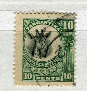 TANGANYIKA; 1922-24 GV Giraffe pictorial issue fine used Shade of 10c. value