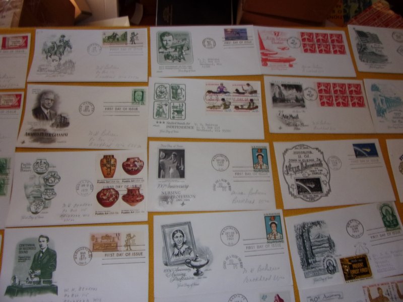 US FDC COLLECTION, ALL W/CACHET,