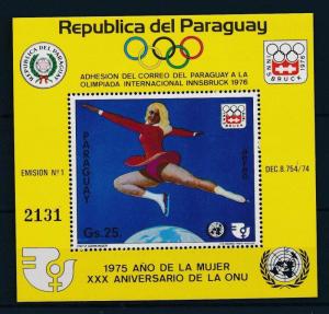 [35599] Paraguay 1975 Olympic Games Innsbruck Figure Skating Sheet MNH