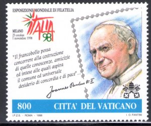 1998 Vatican Joint Issue with San Marino Stamp and Collecting Day 1