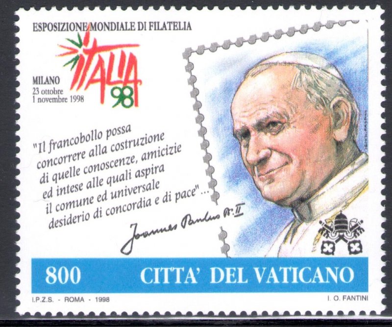 1998 Vatican Joint Issue with San Marino Stamp and Collecting Day 1