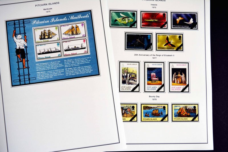 COLOR PRINTED PITCAIRN ISLANDS 1940-2010 STAMP ALBUM PAGES (118 illustr. pages)