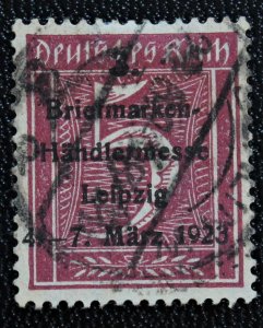 GERMANY #137 USED Ovpt. Briefmarken Handlermesse Leipzig 4-7 Marz 1923 