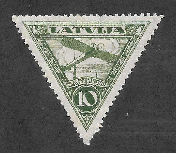 Latvia Scott #C3 Mint 10s Bieriot air mail stamp 2017 CV $4.50