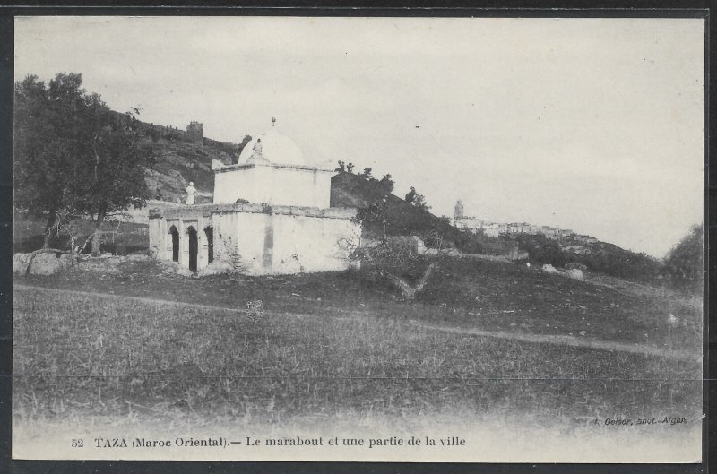 French Morocco Postcard Taza Marabout, View of Part of the City, XF Unused