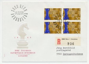 Registered cover Switzerland 1968 Chess Tournament